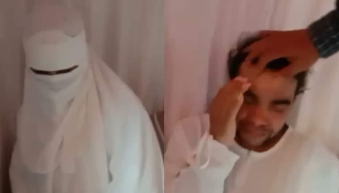 본문 이미지 - 인도네시아에서 니캅을 쓴 여성으로 신분을 위조한 남성이 결혼식 도중 정체가 들통나 경찰에 체포됐다.(사진=인도네시아 카탈술셀)