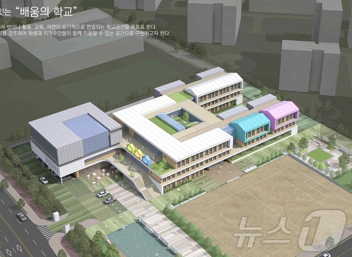 본문 이미지 - 구미시 산동읍 동곡리에 신설되는 (가칭)동곡초교 조감도.(경북교육청 제공,재판매 및 DB 금지) ⓒ News1 김대벽기자