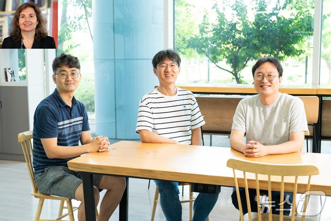 본문 이미지 - 김승준· 김경중· 홍진혁 교수(오른쪽부터)와 해외연구책임자 MIT 다니엘라 루스 교수(왼쪽 상단)(지스트 제공, 재판매 및 DB 금지)/뉴스1 