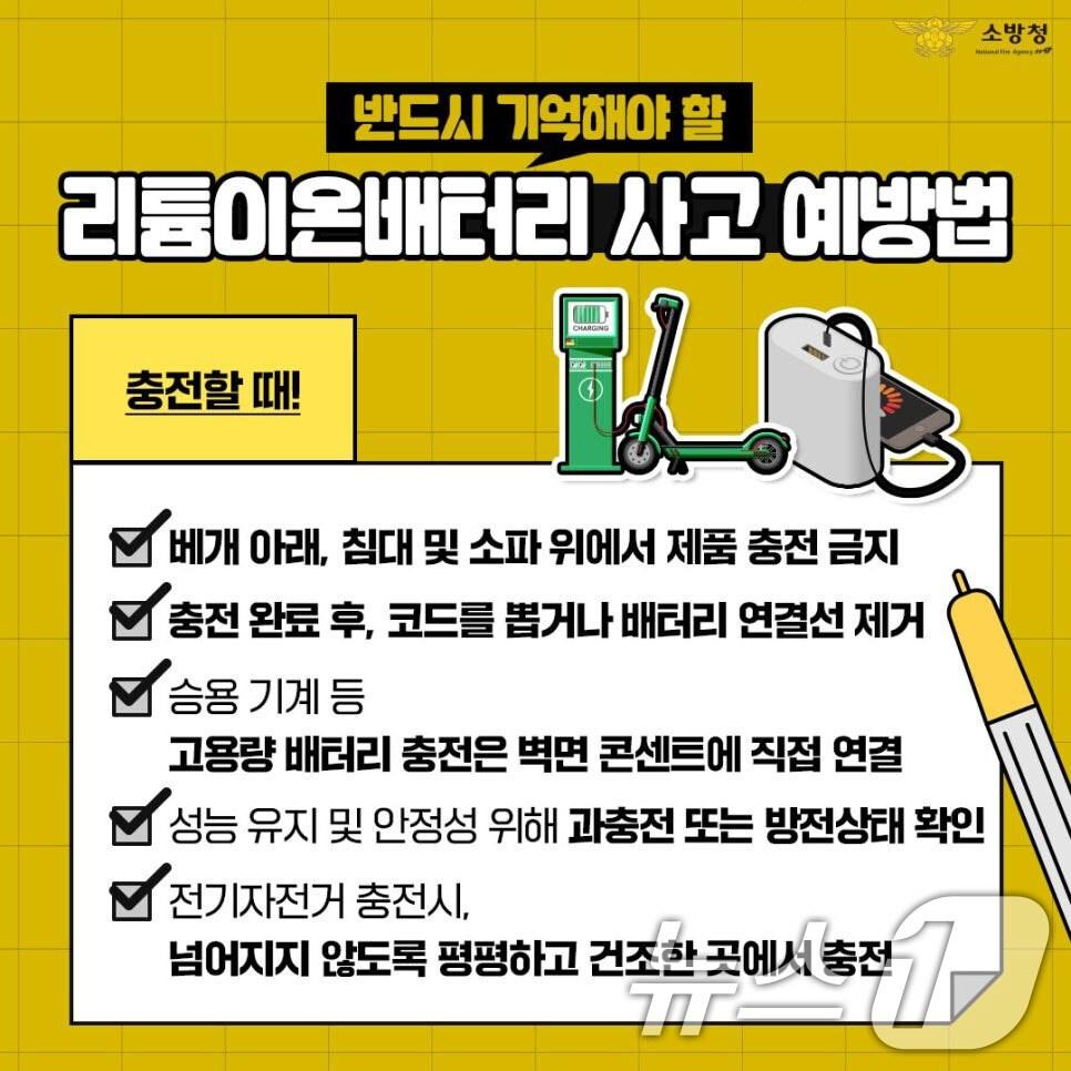 본문 이미지 - 리튬이온 배터리 사고 예방법.(광주시 제공. 재판매 및 DB 금지) 