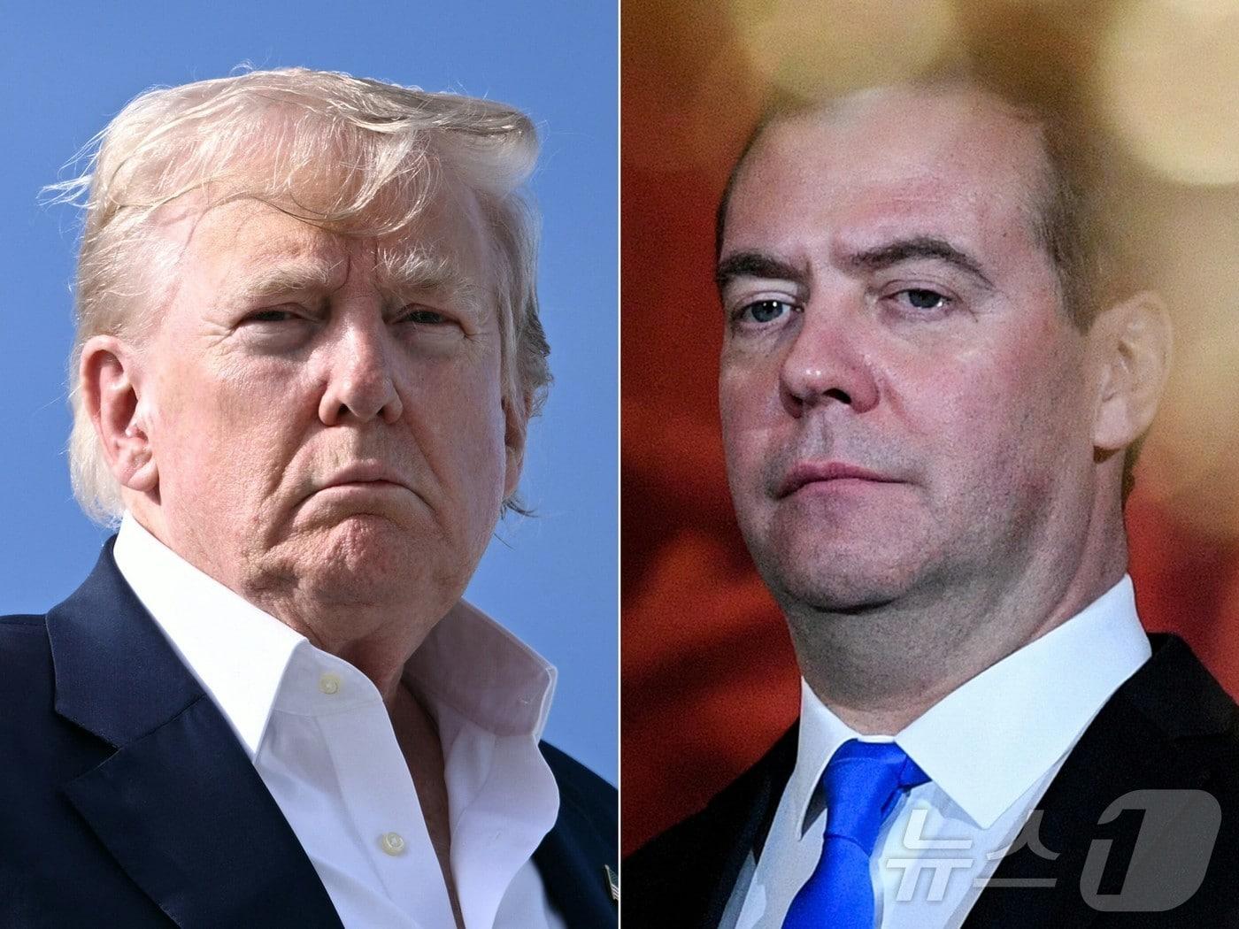 본문 이미지 - 도널드 트럼프 미국 대통령과 드미트리 메드베데프 러시아 전 대통령. ⓒ AFP=뉴스1 ⓒ News1 류정민 특파원