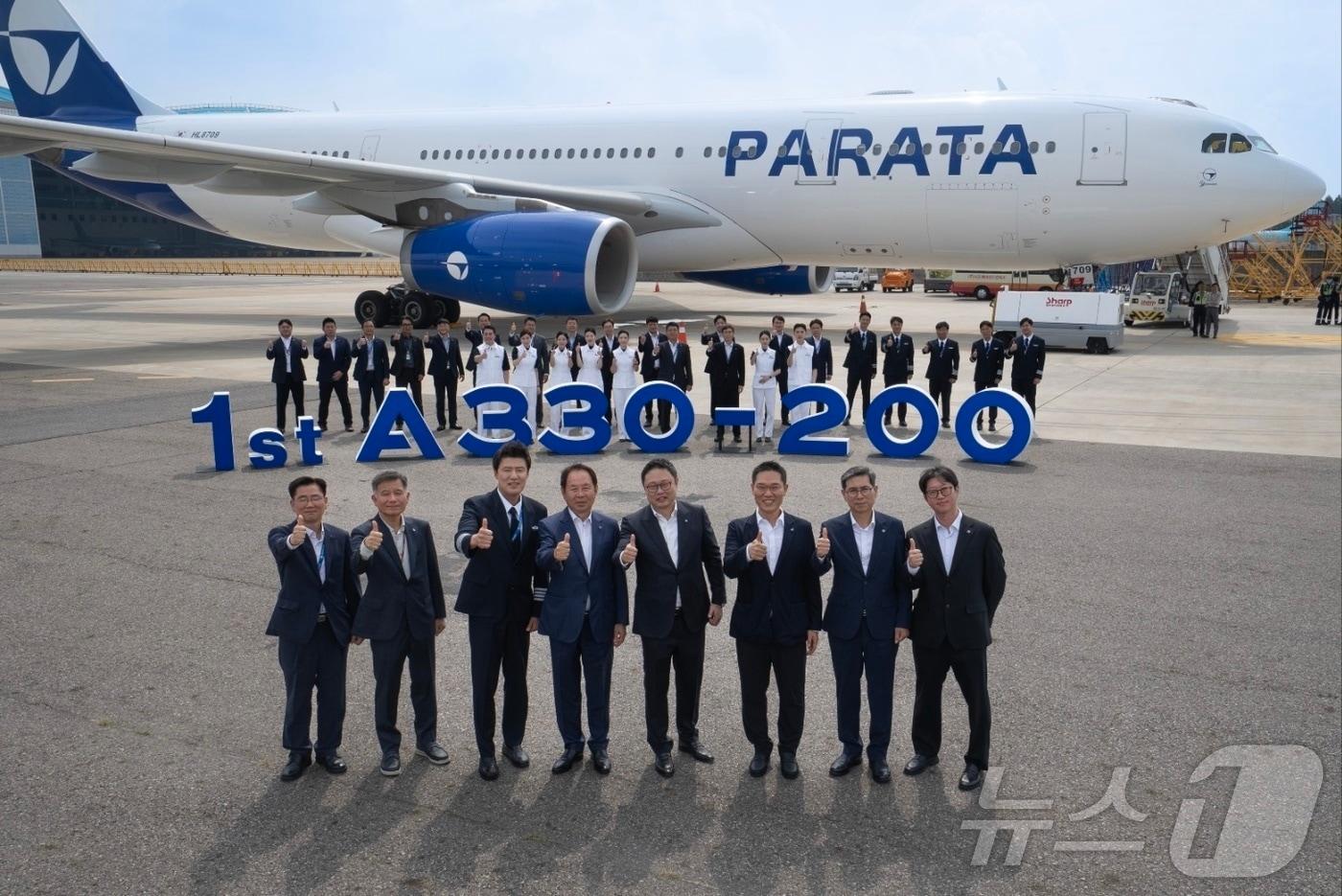 본문 이미지 - 파라타항공이 지난해 7월 서울 강서구 김포국제공항을 통해 들여온 회사 1호기 A330-200의 모습(자료사진. 파라타항공 제공. 재판매 및 DB 금지) 2025.8.2 ⓒ 뉴스1 