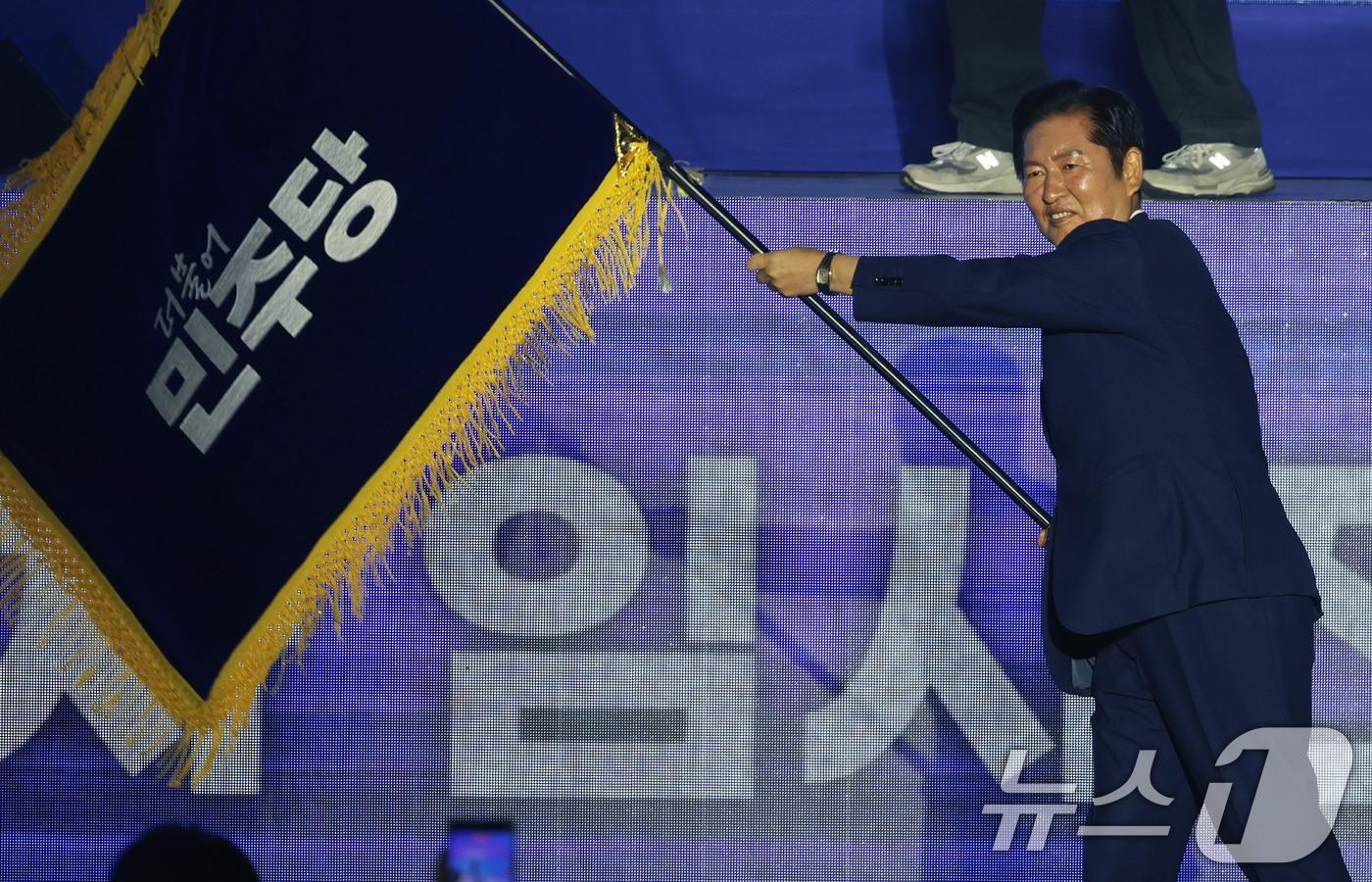 정청래 더불어민주당 대표. &#40;공동취재&#41; ⓒ News1 유승관 기자