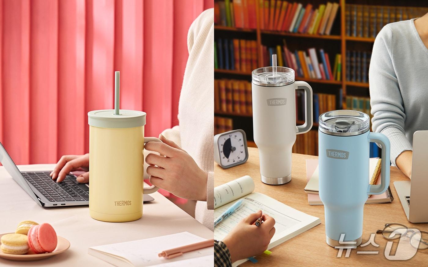 써모스 '대용량 컵앤텀블러' 2종 연출 이미지 (써모스 제공)