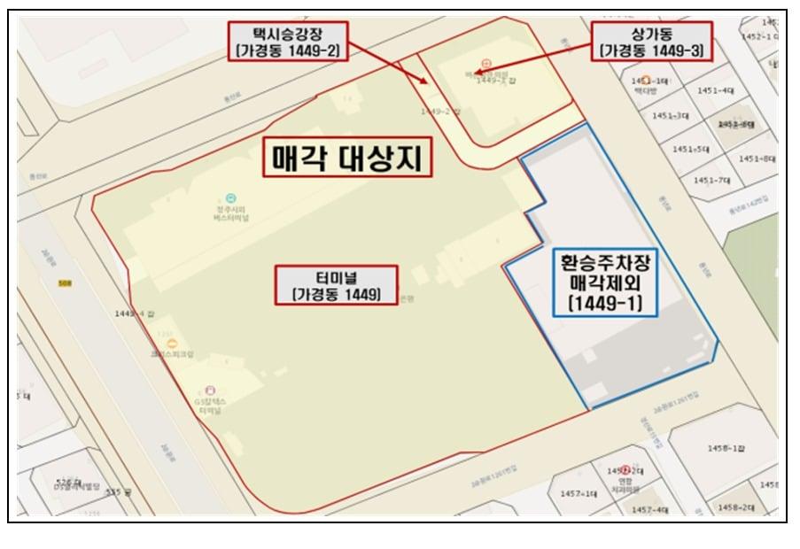본문 이미지 - 청주시 시외버스터미널 매각 계획도.(시 제공)/뉴스1
