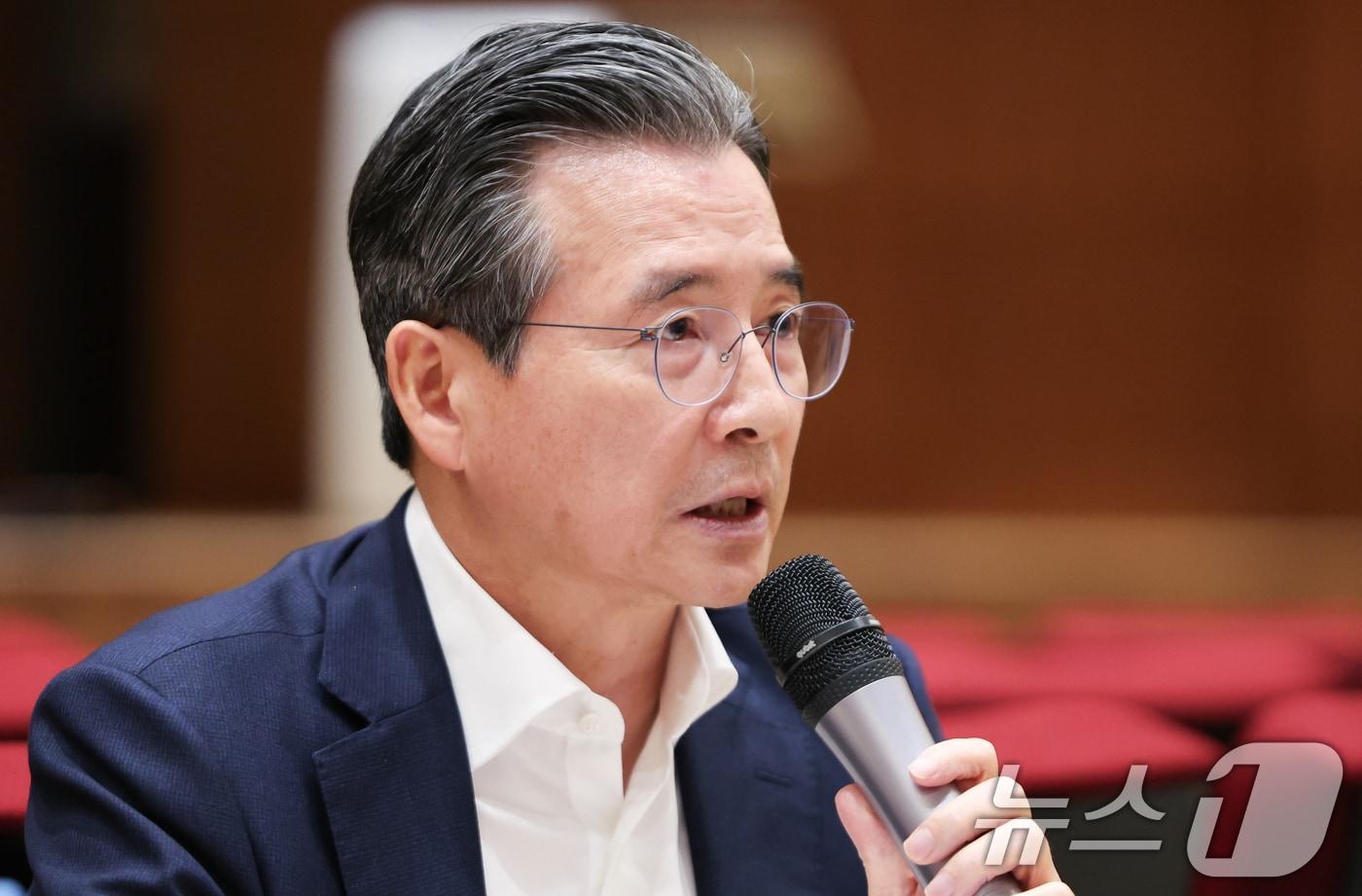 김용범 정책실장이 20일 서울 용산 대통령실 청사에서 열린 기자간담회에서 발언하고 있다. 2025.8.20/뉴스1 ⓒ News1 허경 기자