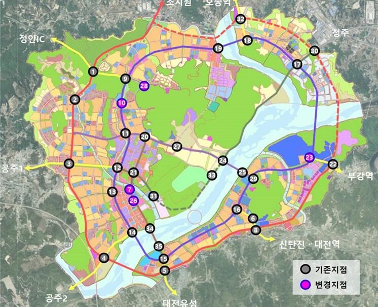 본문 이미지 - 23차 교통량조사 지점 위치도. (행복청 제공. 재판매 및 DB금지)