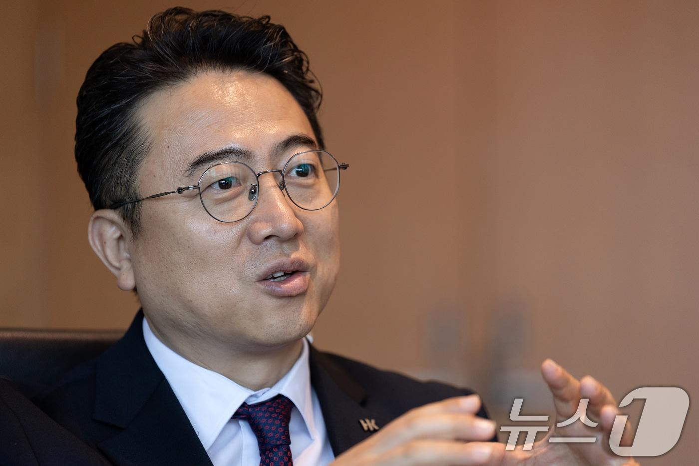 한상근 한국콜마 기술연구원 부원장이 22일 오전 서울 서초구 한국콜마 종합기술원에서 뉴스1과 인터뷰하고 있다. ⓒ News1 이승배 기자