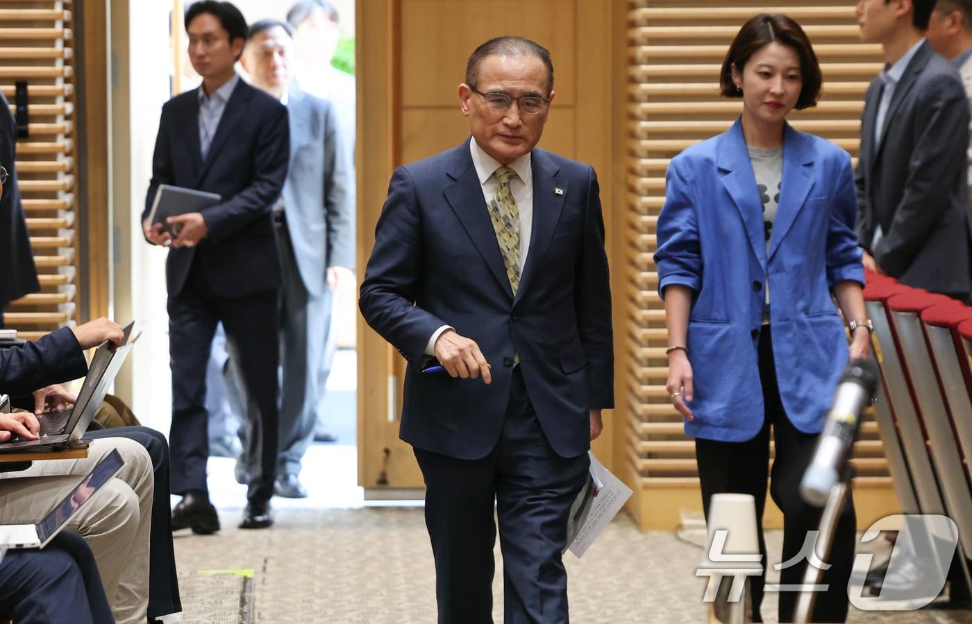 위성락 국가안보실장이 22일 서울 용산구 대통령실 청사에서 열린 기자간담회에 참석하고 있다. 2025.8.22/뉴스1 ⓒ News1 허경 기자