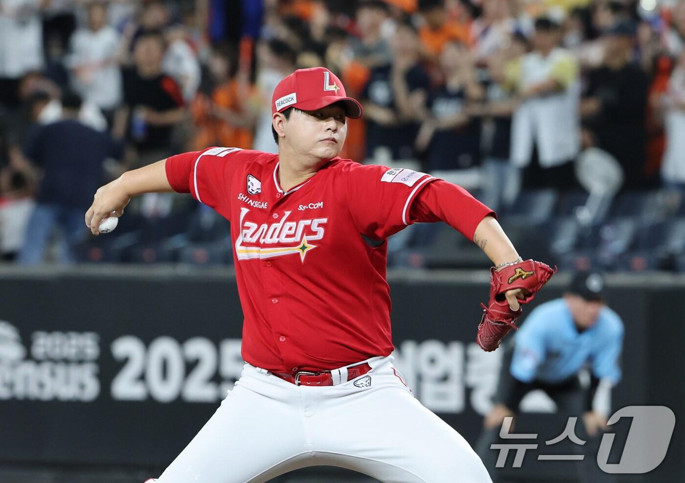 SSG 랜더스 오른손 투수 김민. 2025.8.22/뉴스1 ⓒ News1 김기태 기자