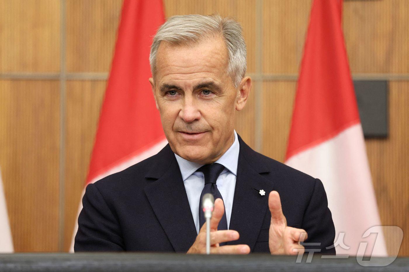 마크 카니 캐나다 총리가 22일&#40;현지시간&#41; 철강, 알루미늄, 자동차에 대한 관세를 제외하고 대미 보복관세를 철회했다. 2025.8.22. ⓒ AFP=뉴스1