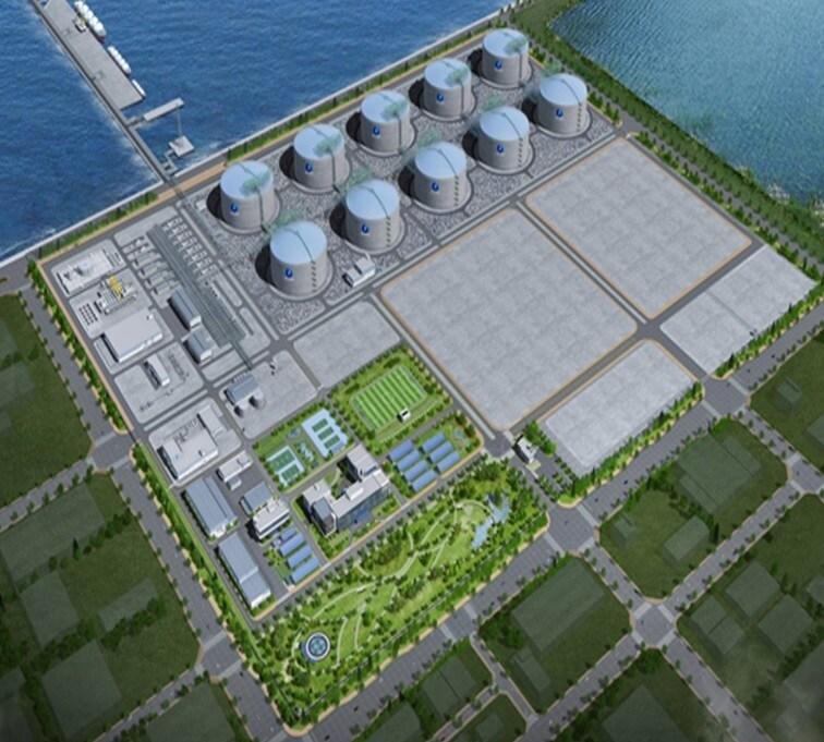 본문 이미지 - 당진 LNG 생산기지 조감도(두산에너빌리티 제공). ⓒ 뉴스1