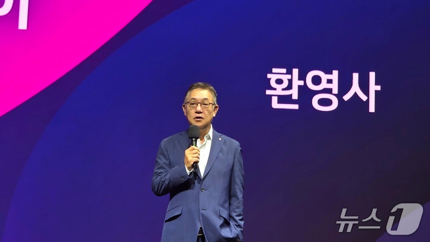 현신균 LG CNS 대표가 서울 강서구 마곡 LG사이언스파크에서 열린 AX 미디어데이에서 발언하고 있다. 2025.8.25 뉴스1 ⓒ News1 김민석 기자
