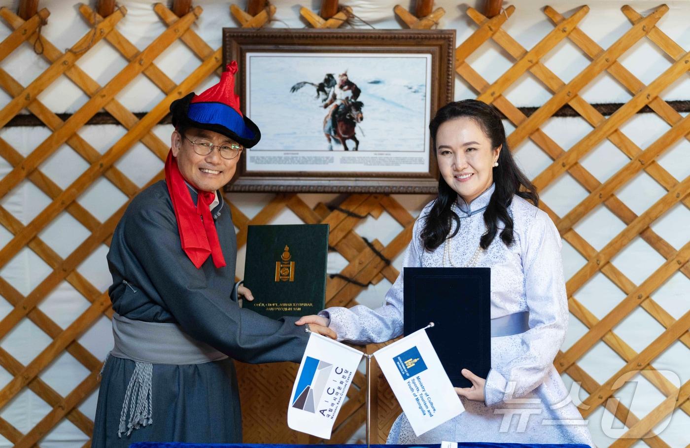국립아시아문화전당&#40;ACC&#41;이 23일 몽골 문화체육관광청년부·재무부와 ‘몽골 문화자원관리 활용 지원을 위한 공적개발원조 사업 추진 협약을 체결했다.&#40;ACC 제공. 재판매 및 DB금지&#41; /뉴스1 