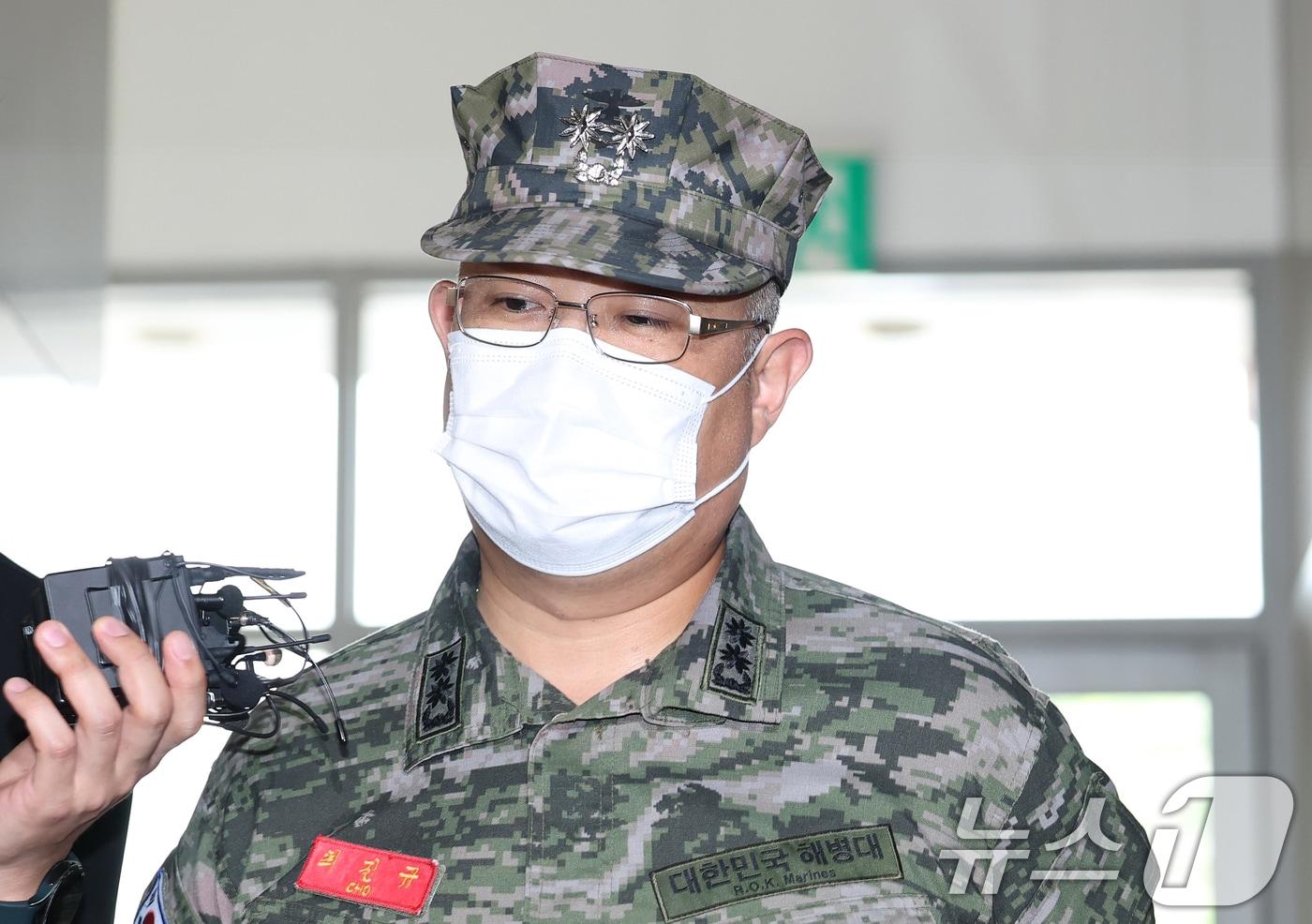 해병대원 순직사건에서 업무상과실치사 혐의를 받는 최진규 전 해병대 포11대대장(중령). 2025.8.25/뉴스1 ⓒ News1 오대일 기자