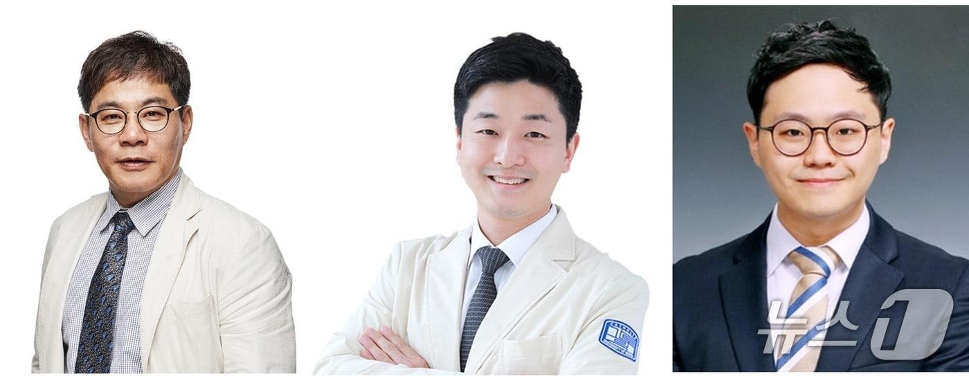 (왼쪽부터)가톨릭대학교 서울성모병원 순환기내과 장기육·이관용 교수, 김상현 국군수도병원 과장(가톨릭대학교 서울성모병원 제공)