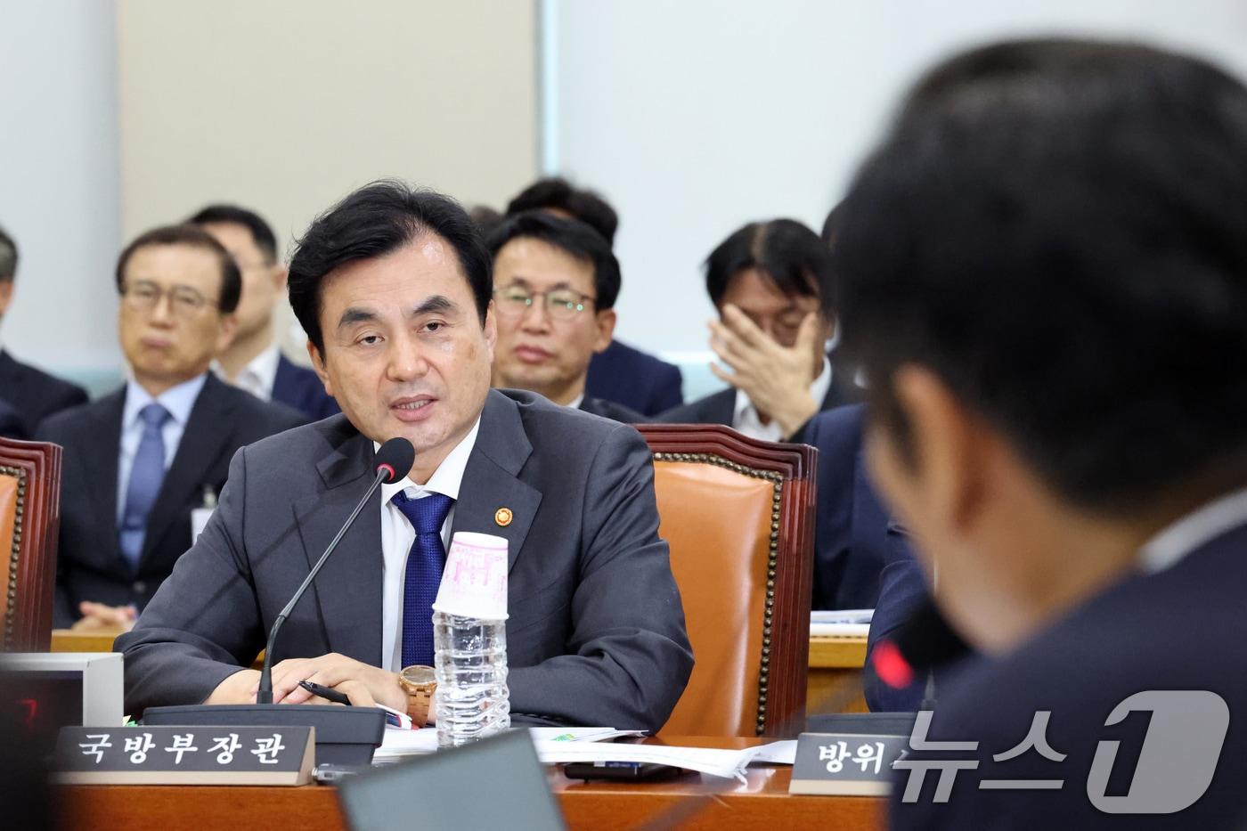 안규백 국방부 장관이 25일 서울 여의도 국회에서 열린 제428회 국회&#40;임시회&#41; 국방위원회 제1차 전체회의에 출석해 의원들의 질의에 답변을 하고 있다. 2025.8.25/뉴스1 ⓒ News1 이승배 기자