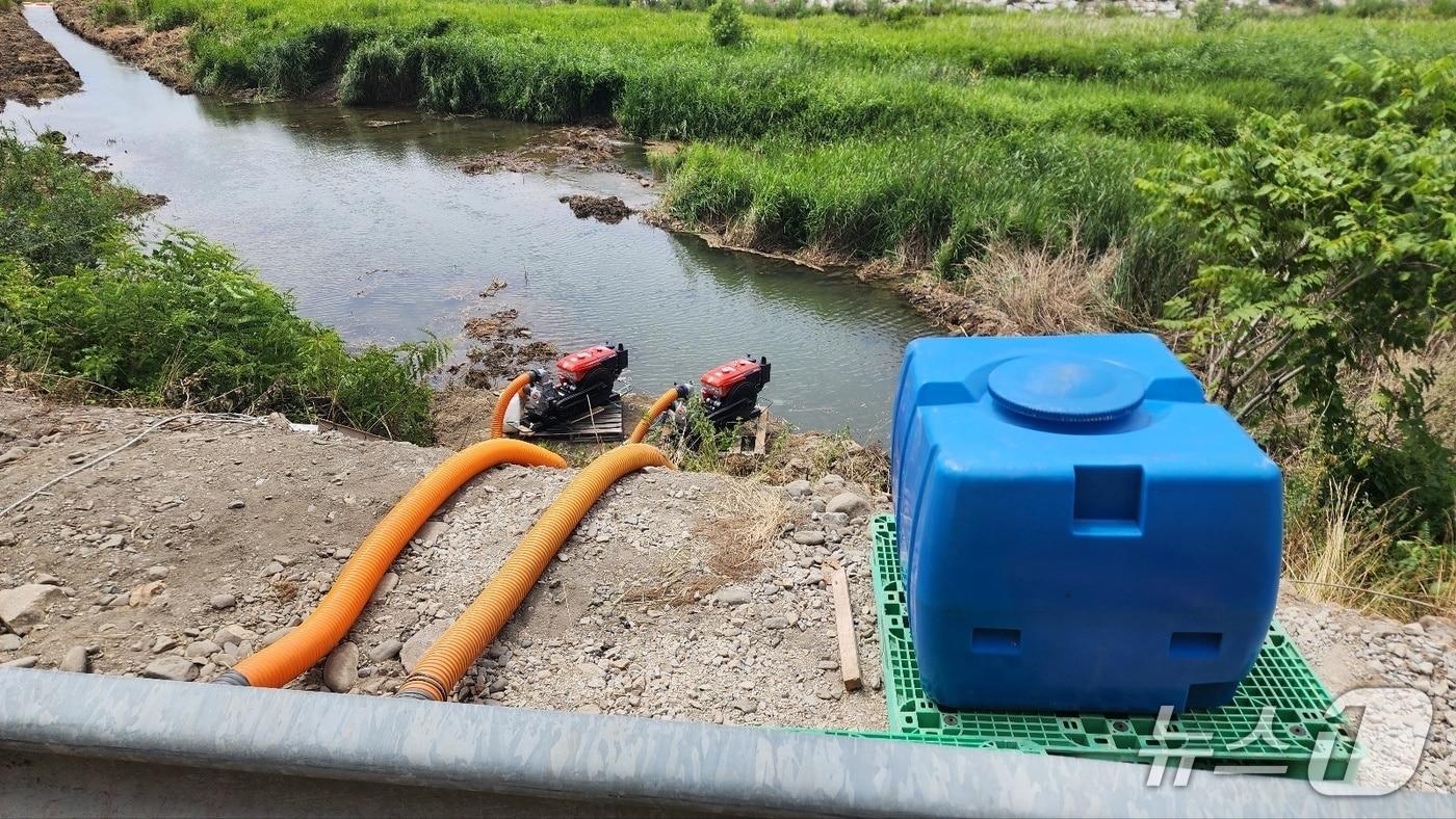 강릉지역 농업용수 양수 작업.(강릉시 제공, 재판매 및 DB 금지) 2025.8.25/뉴스1