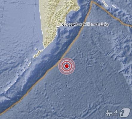 본문 이미지 - 러시아 쿠릴열도 인근 해역에서 25일(현지시간) 규모 6.3의 지진이 발생했다. (출처=독일 지구과학연구센터) 2025.8.25.