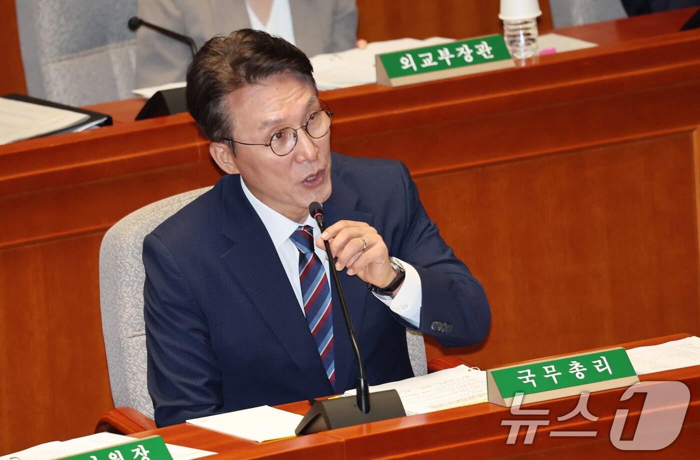 김민석 국무총리가 26일 오전 서울 여의도 국회에서 열린 제428회 국회&#40;임시회&#41; 예산결산특별위원회 2차 전체회의에서 의원 질의에 답변하고 있다. 2025.8.26/뉴스1 ⓒ News1 이승배 기자