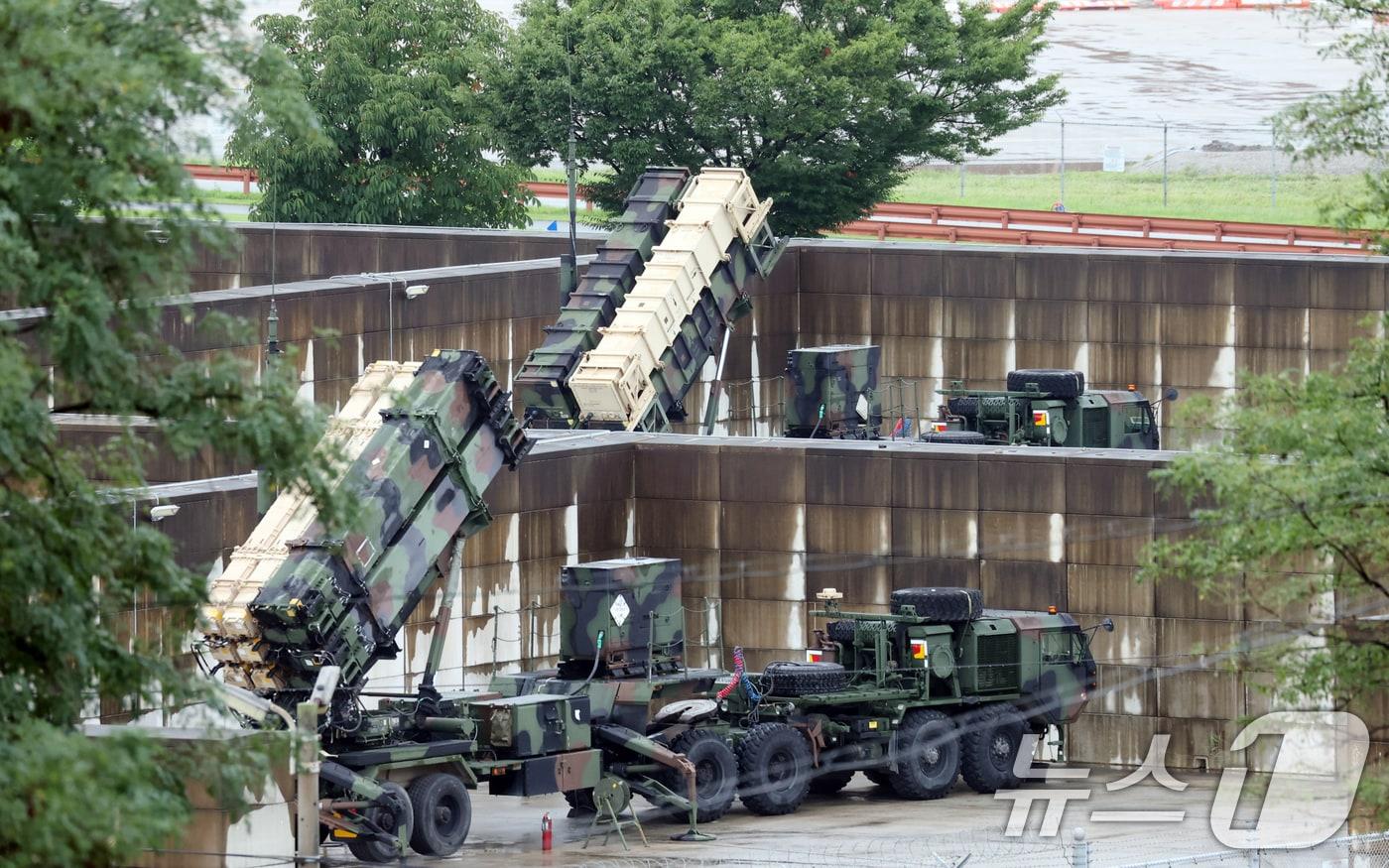 경기 평택시 주한미군 오산공군기지에 패트리엇(PAC-3) 미사일이 배치되어 있는 모습. 2025.8.26/뉴스1 ⓒ News1 김영운 기자
