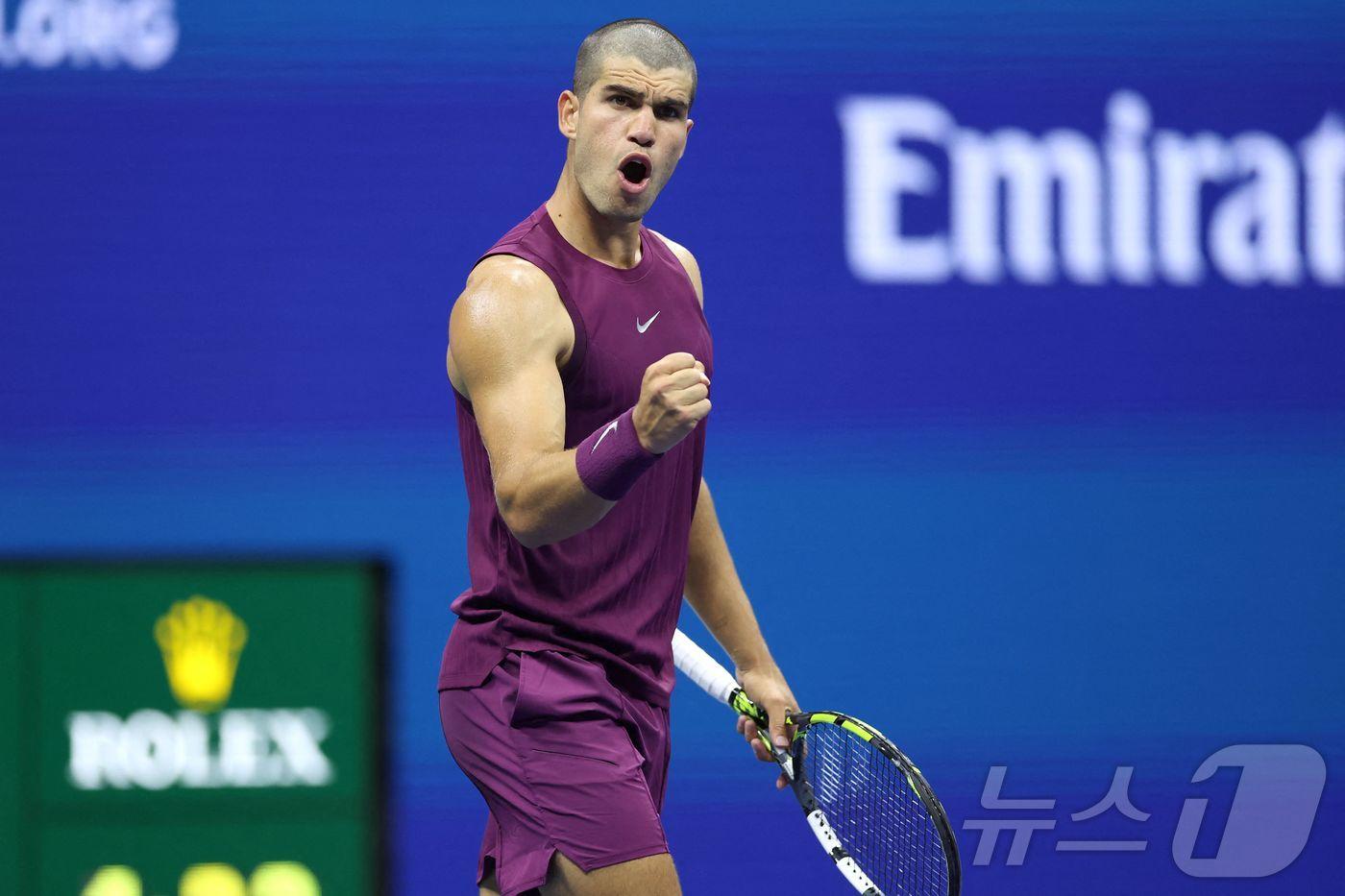 카를로스 알카라스는 2022년 이후 3년 만에 US오픈 우승을 노린다.ⓒ AFP=뉴스1