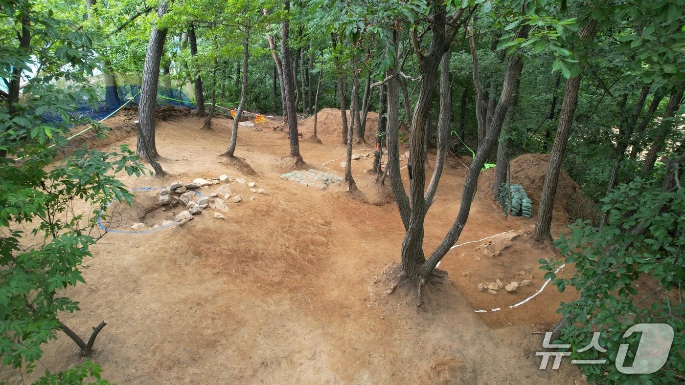 용인시 보라산 백제 고분군 긴급 발굴 조사 대상지 모습.(용인시 제공)