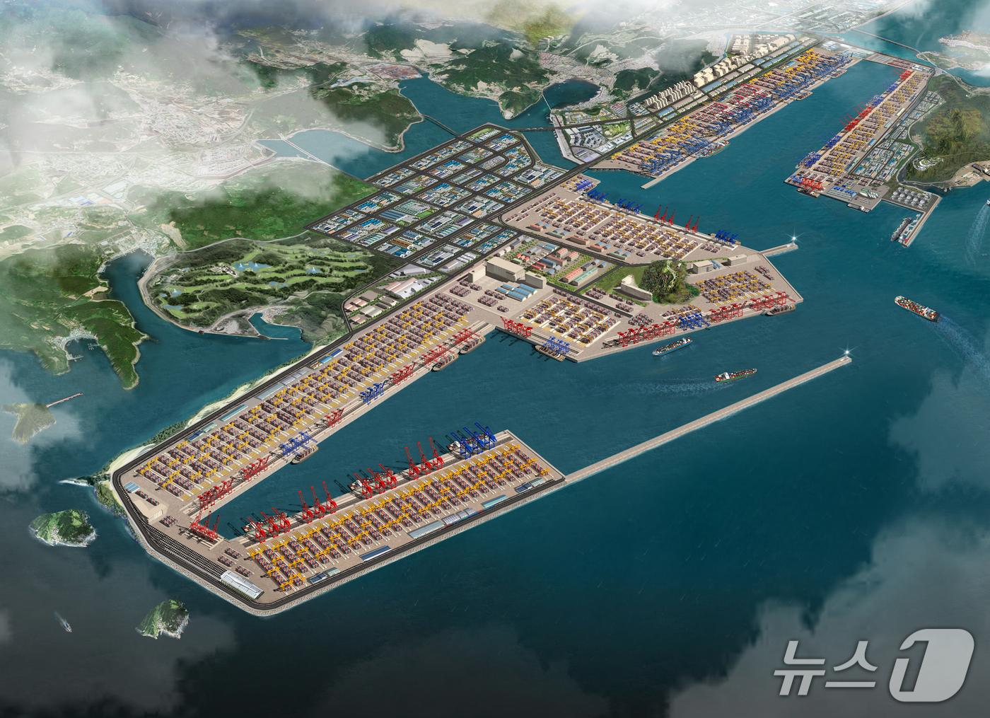 본문 이미지 - 부산항 진해신항 조감도.&#40;부산항만공사 제공. 재판매 및 DB금지&#41;