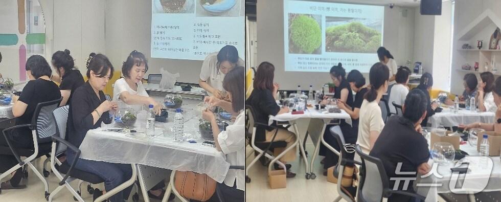 본문 이미지 - 어린이집 원장들이 힐링 교육을 받고 있다.(부산 서구 제공. 재판매 및 DB 금지)