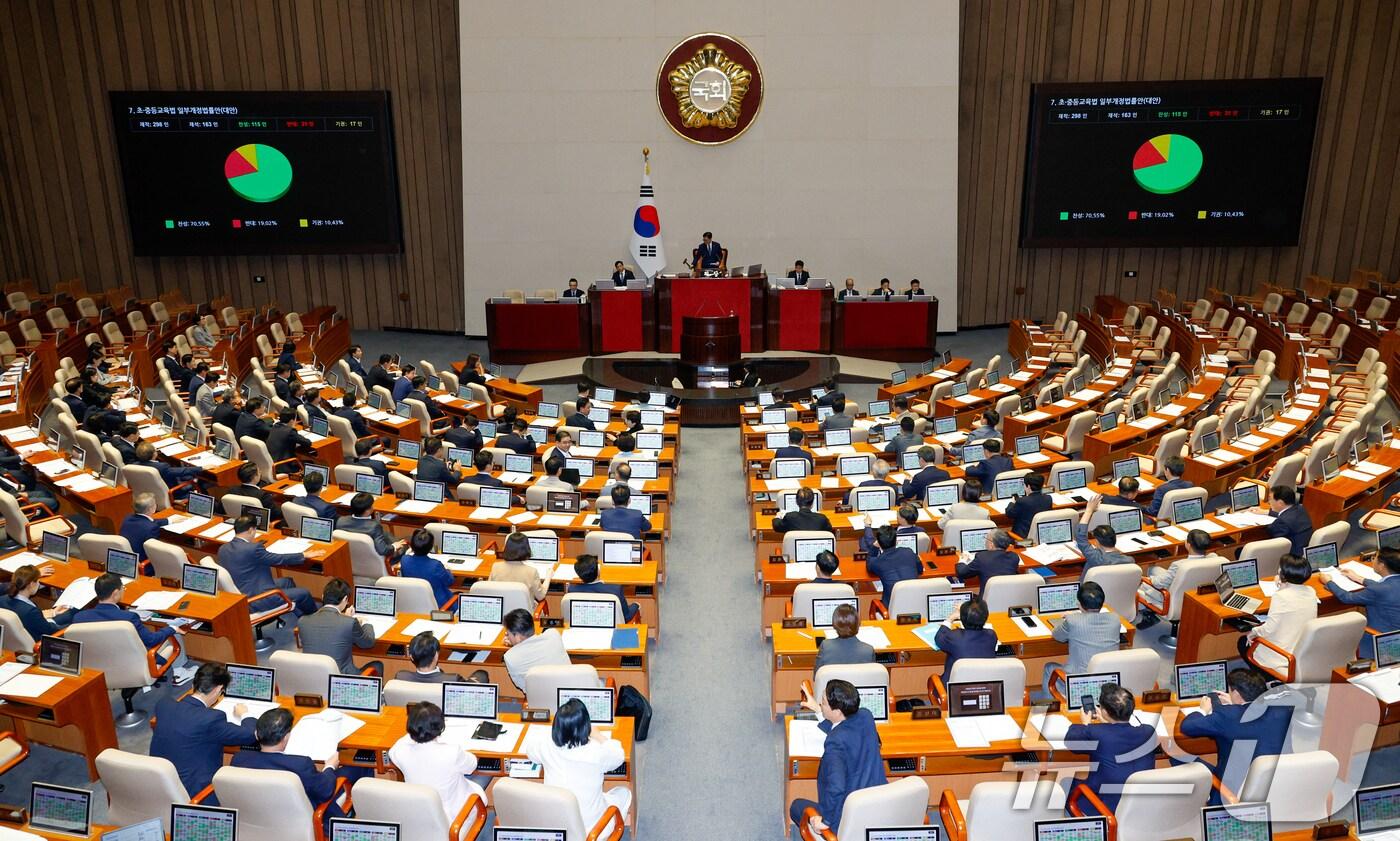 27일 오후 서울 여의도 국회에서 열린 제428회국회(임시회) 제3차 본회의. 2025.8.27/뉴스1 ⓒ News1 안은나 기자