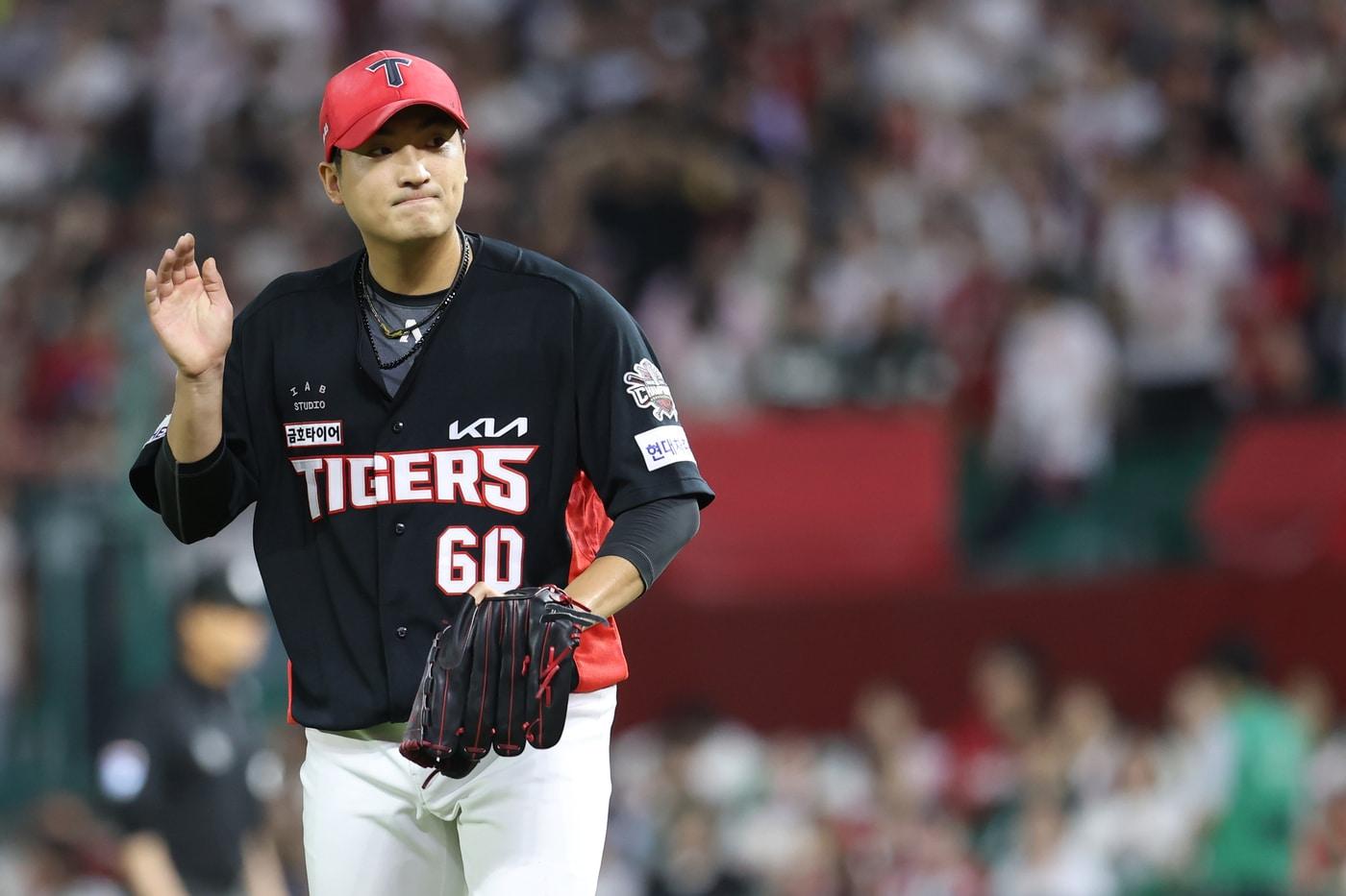 KIA 타이거즈 투수 김도현이 27일 열린 KBO리그 인천 SSG 랜더스전에서 6이닝 무실점 호투를 펼쳐 팀의 4-2 승리에 일조했다. (KIA 타이거즈 제공)