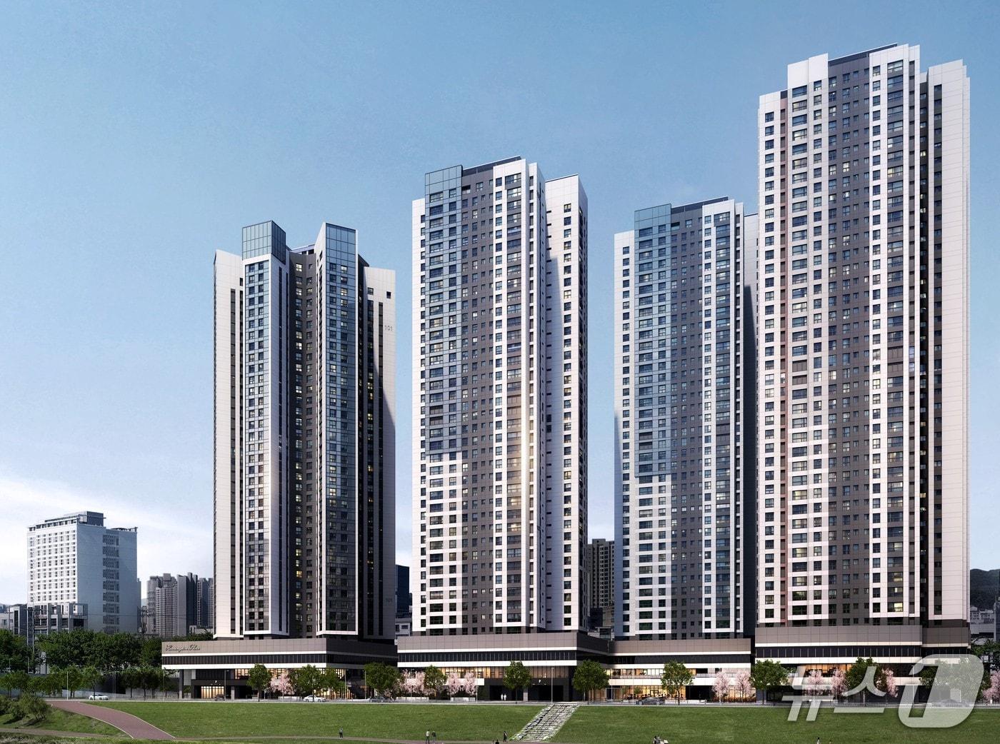 본문 이미지 - 효성중공업 주택 브랜드 ‘해링턴플레이스’ 투시도. 향후 해당 브랜드에 KCC 콘크리트 중성화 방지 도료가 적용될 예정이다. (KCC 제공)