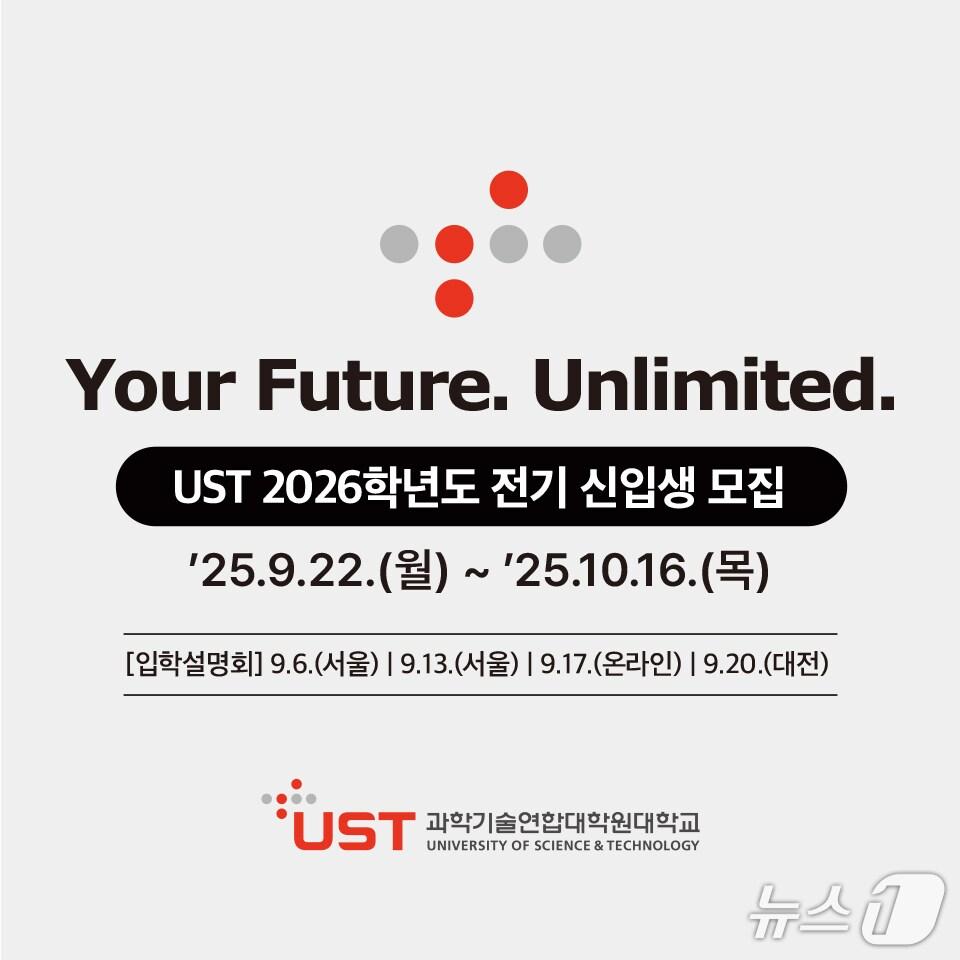 본문 이미지 - UST 2026학년도 전기 석·박사과정 신입생 모집 안내(UST 제공) /뉴스1