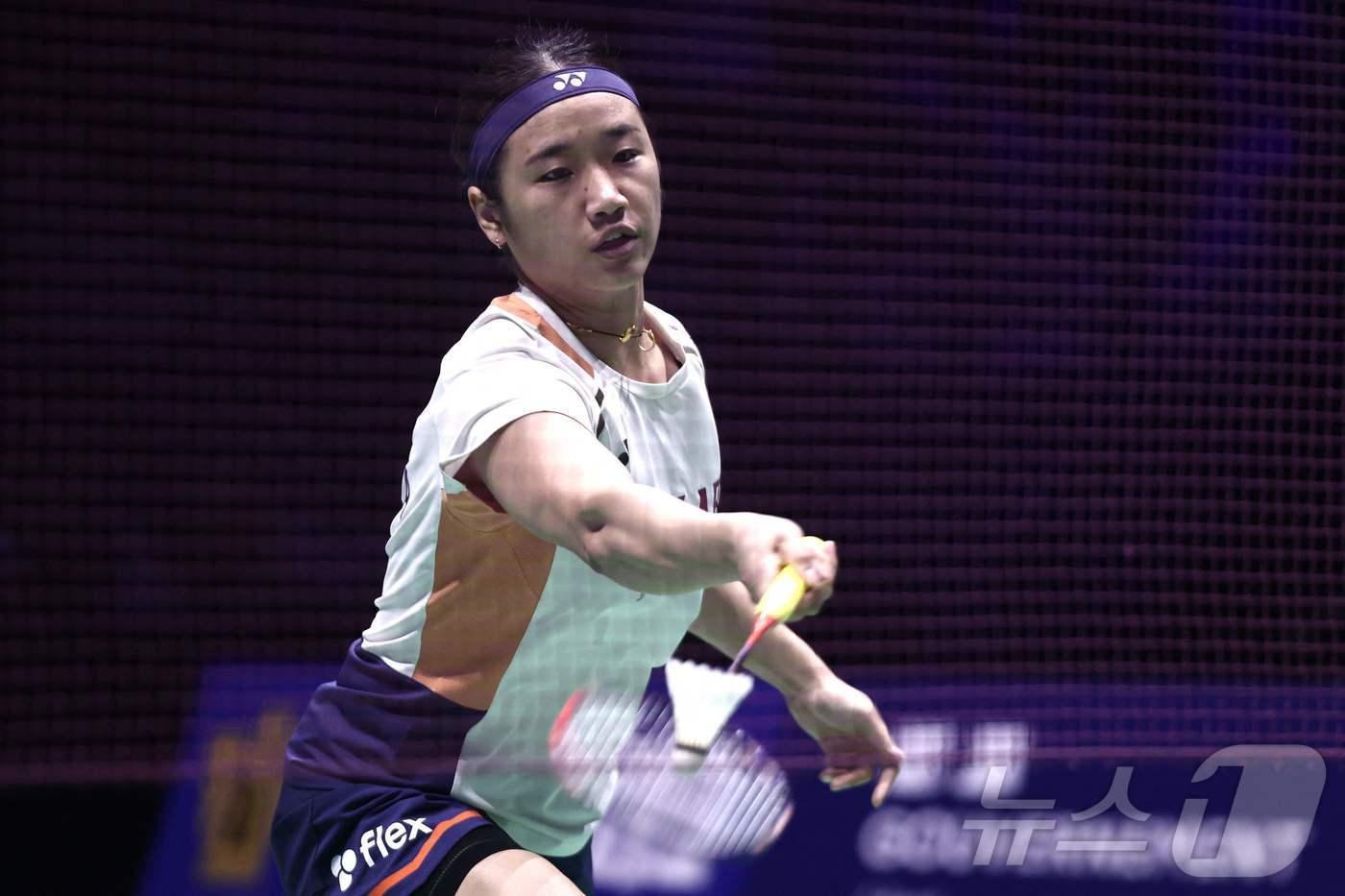 2025 세계개인선수권대회 여자 단식 준결승에서 탈락한 안세영. ⓒ AFP=뉴스1