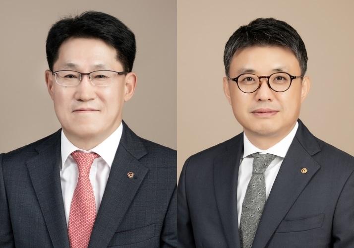 본문 이미지 - 왼쪽부터 류두형 한화글로벌 대표이사 내정자, 김종서 한화엔진 대표이사 내정자. &#40;한화그룹 제공&#41;
