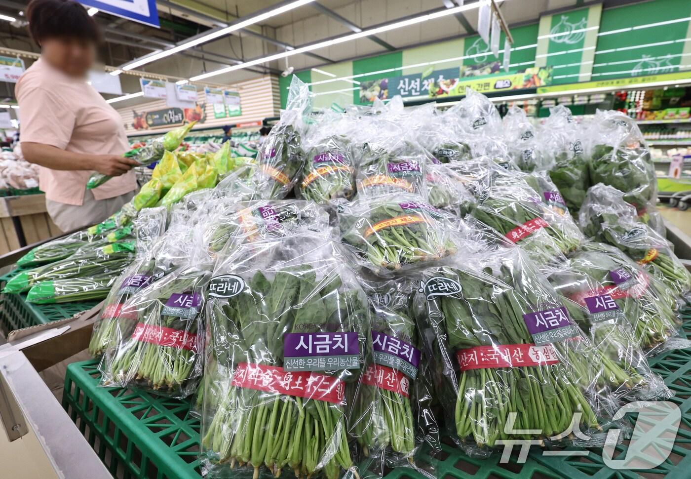 7월 소비자물가가 가공식품·수산물 상승세 영향으로 두 달째 2%대 상승세를 이어가고 있는 가운데 5일 서울의 한 대형마트를 찾은 시민들이 장을 보고 있다. 2025.8.5/뉴스1 ⓒ News1 구윤성 기자