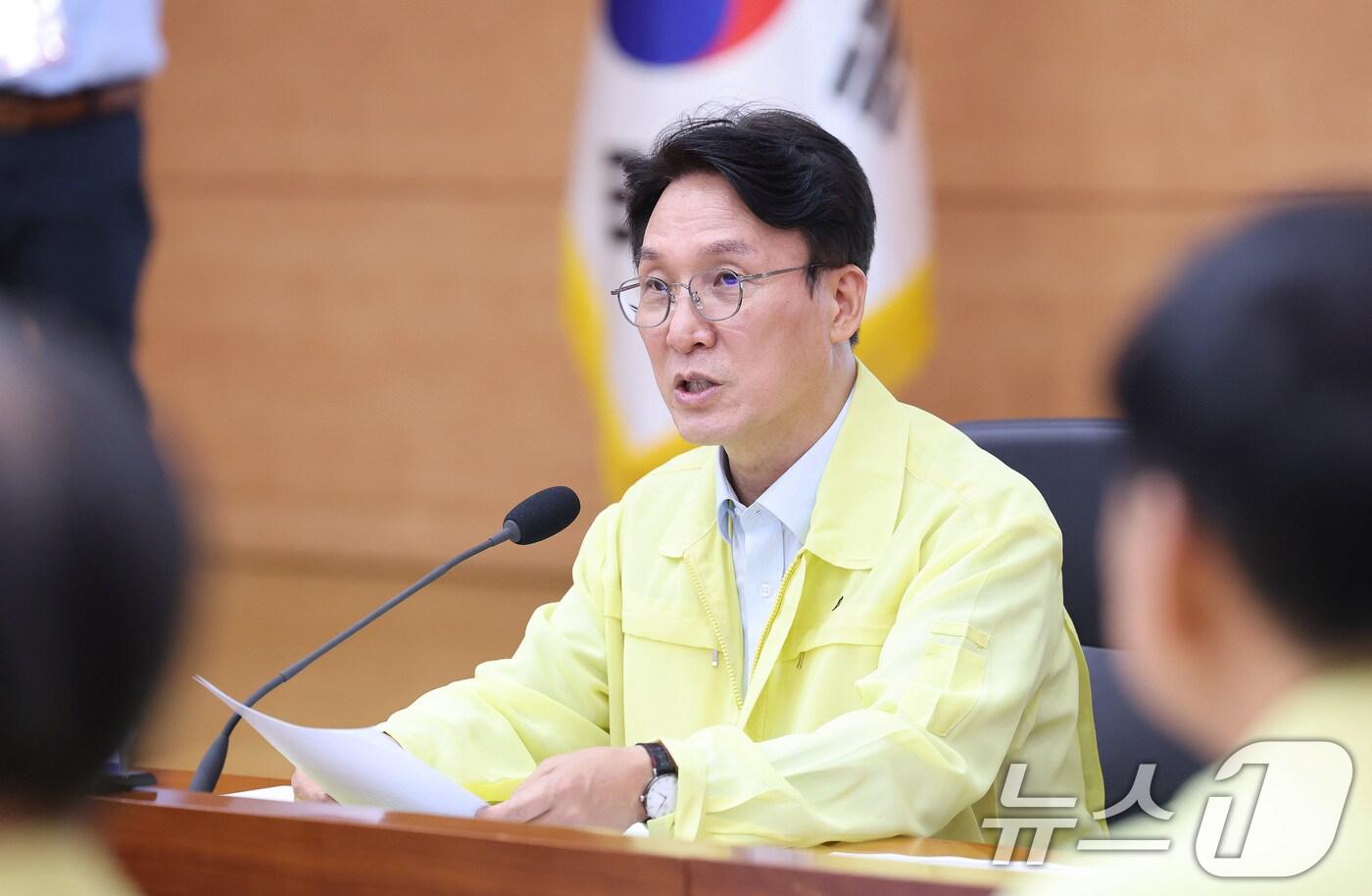 김민석 국무총리가 5일 서울 종로구 정부서울청사 별관 국제회의장에서 열린 2025년 을지연습 준비보고회의에서 발언을 하고 있다. 2025.8.5/뉴스1 ⓒ News1 임세영 기자