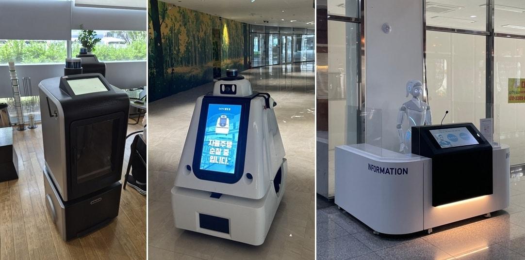 본문 이미지 - 6일부터 실증에 나서는물류·경비·안내 로봇.   &#40;세종시 제공. 재판매 및 DB금지&#41;