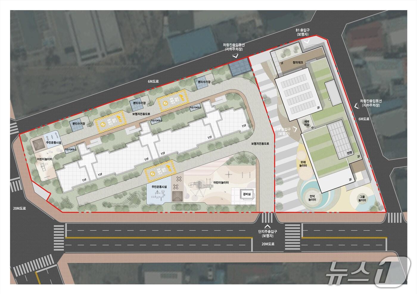 신축건물 사업배치도