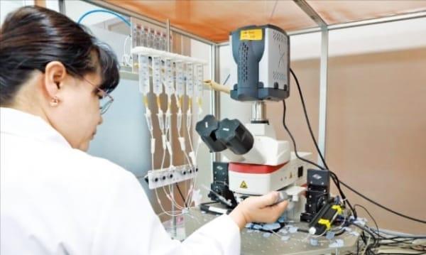 본문 이미지 - 비보존제약 연구원이 약물 연구를 하고 있다.(비보존 제약 제공)/뉴스1