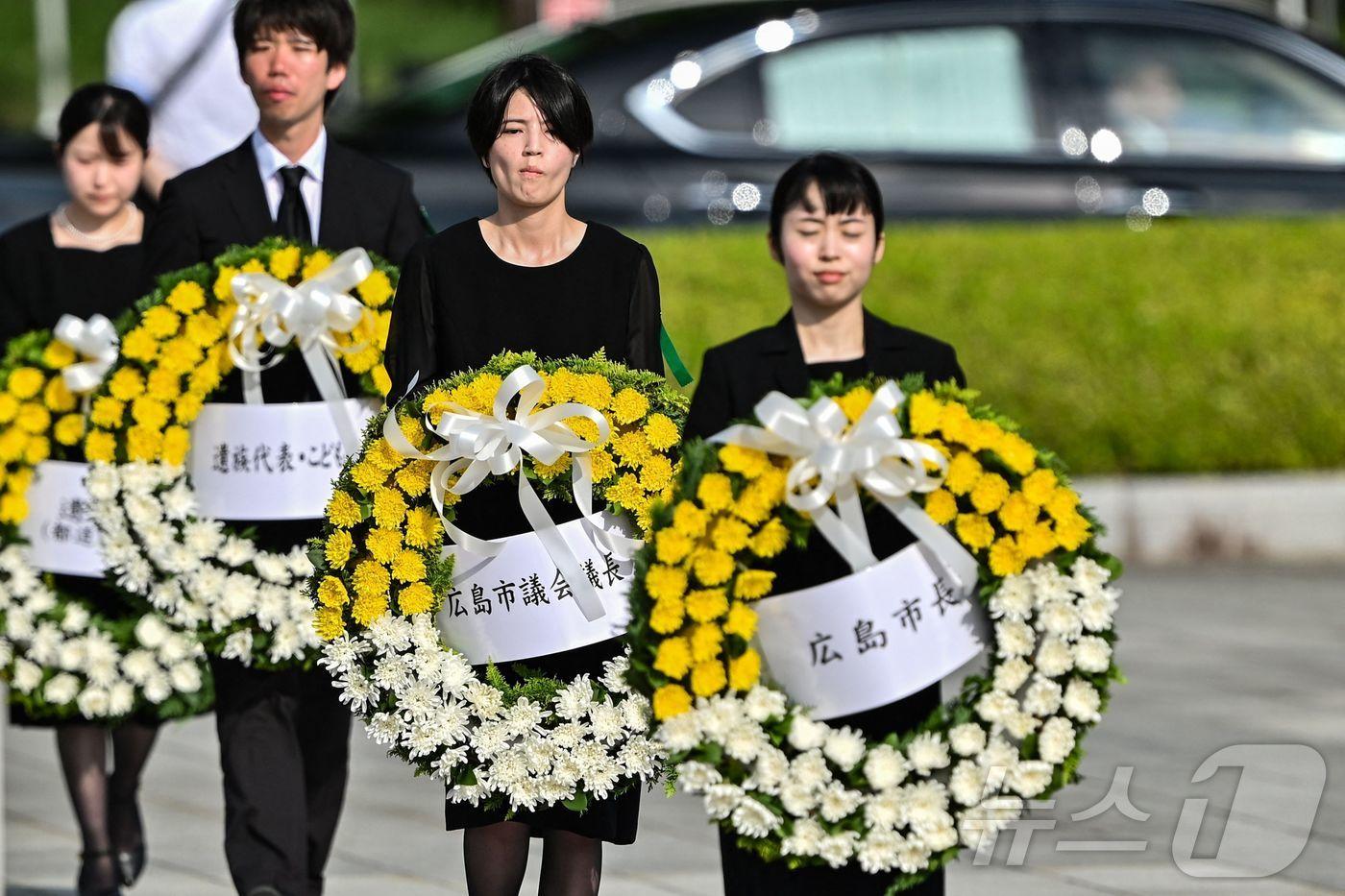 일본 히로시마 원자폭탄 투하 80주년을 맞아 평화기념식이 6일 히로시마 평화기념공원에서 열렸다. 2025. 08. 06. ⓒ AFP=뉴스1 ⓒ News1 양은하 기자