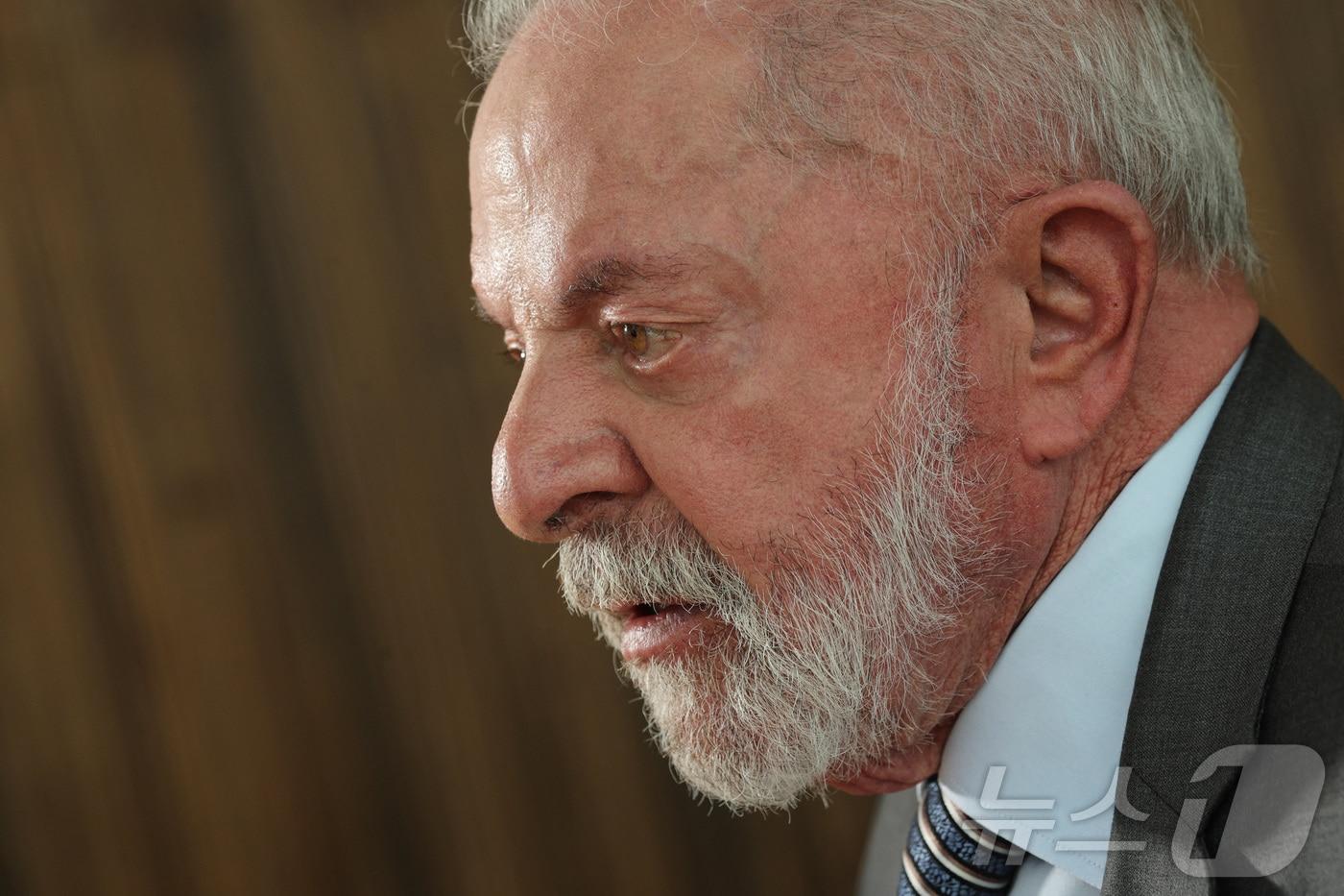 6일&#40;현지시간&#41; 루이스 이나시우 룰라 다시우바 브라질 대통령이 브라질리아 알보라다 궁에서 로이터와 인터뷰하고 있다. 2025.08.06. ⓒ 로이터=뉴스1 ⓒ News1 윤다정 기자