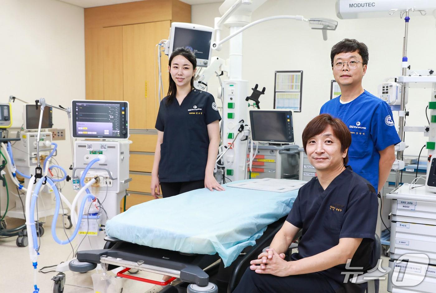 충남대병원 응급의학과 연구팀. 왼쪽부터 전소영·박정수·강창신 교수(충남대병원 제공) /뉴스1