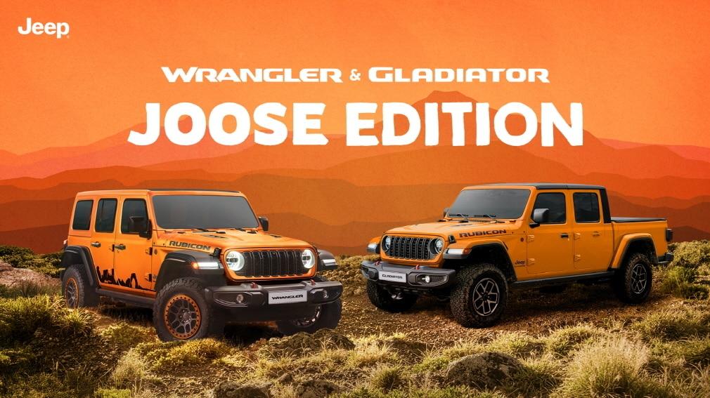 본문 이미지 - 지프 주스&#40;Joose&#41; 에디션으로 7일 출시된 오프로드 SUV &#39;랭글러&#39;&#40;왼쪽&#41;와 픽업트럭 &#39;글래디에이터&#39;&#40;오른쪽&#41;의 모습&#40;스텔란티스코리아 제공&#41;. 2025.08.07.