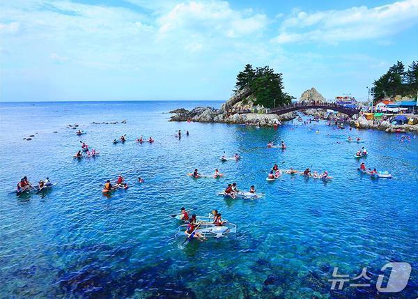 본문 이미지 - 스노클링을 즐길 수 있는 장호해변&#40;삼척시청 제공&#41;