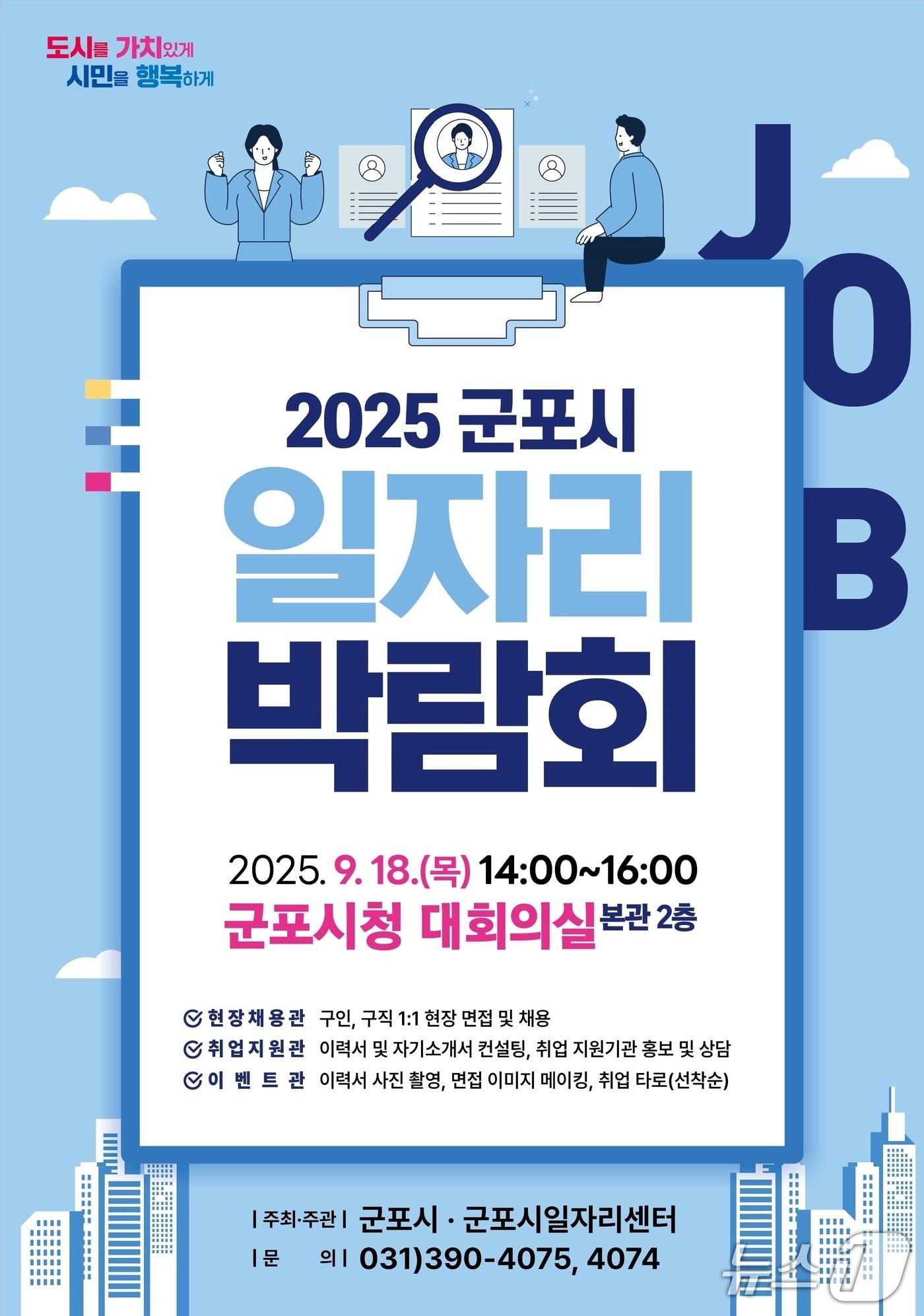 본문 이미지 - 경기 군포시 2025년 하반기 일자리 박람회 홍보물. (군포시 제공. 재판매 및 DB 금지) 2025.8.8/뉴스1