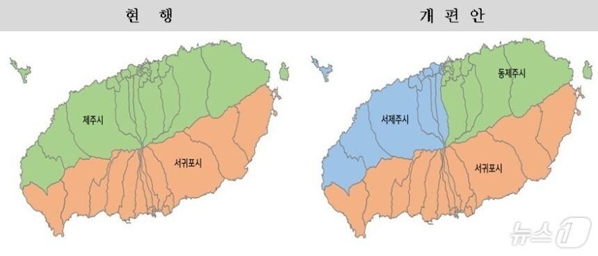 본문 이미지 - 제주도의 기초자치단체 설치안.&#40;제주특별자치도 제공, 재판매 및 DB 금지&#41;