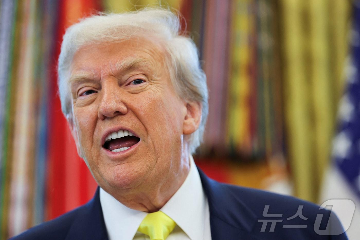 7일&#40;현지시간&#41; 도널드 트럼프 미국 대통령이 백악관에서 경제 정책과 관련된 주요 발표를 하고 있다. 2025.08.07 ⓒ 로이터=뉴스1 ⓒ News1 김지완 기자