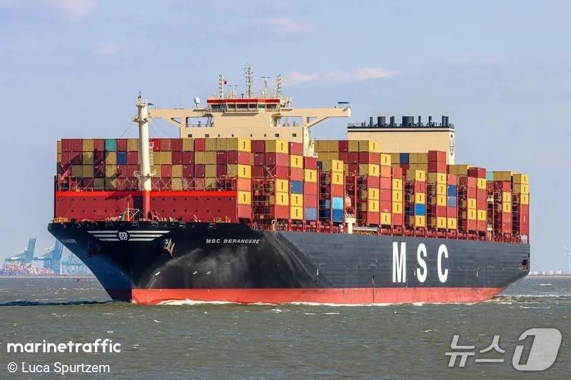 본문 이미지 - 오는 10월 중순 광양항에 입항 예정인 MSC 베런자이르(Berangere)호(여수광양항만공사 제공) 