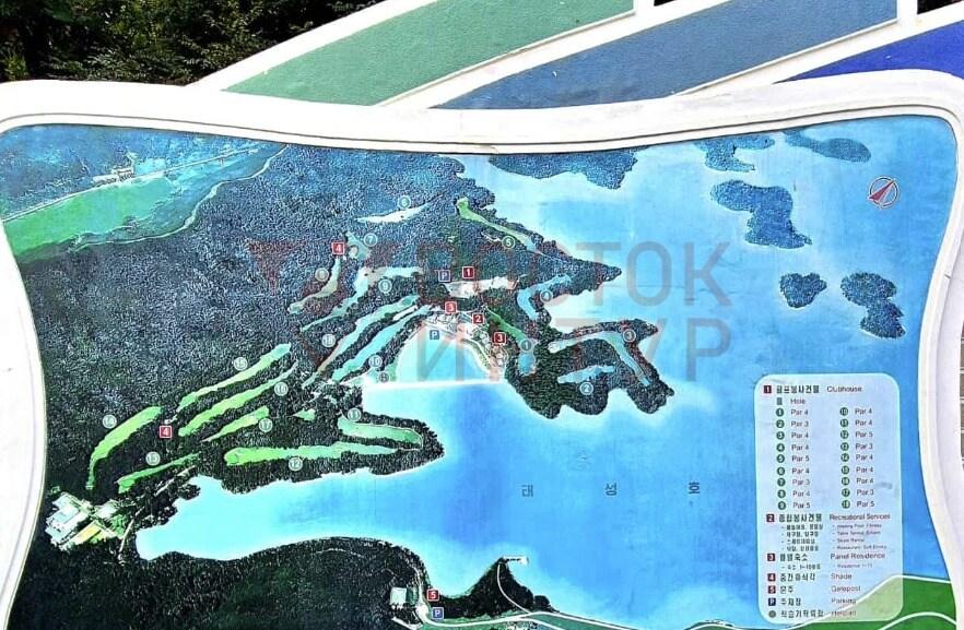 본문 이미지 - 평양골프장 18홀 코스 지도. (보스토크 인투르 홈페이지 갈무리)